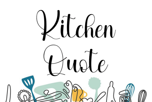 Kitchen Quote Font for Elegant Editorial Design