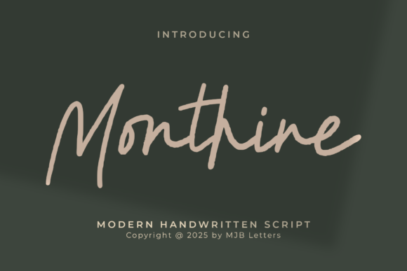 Monthine: A Modern Script Typeface for Editorial Design